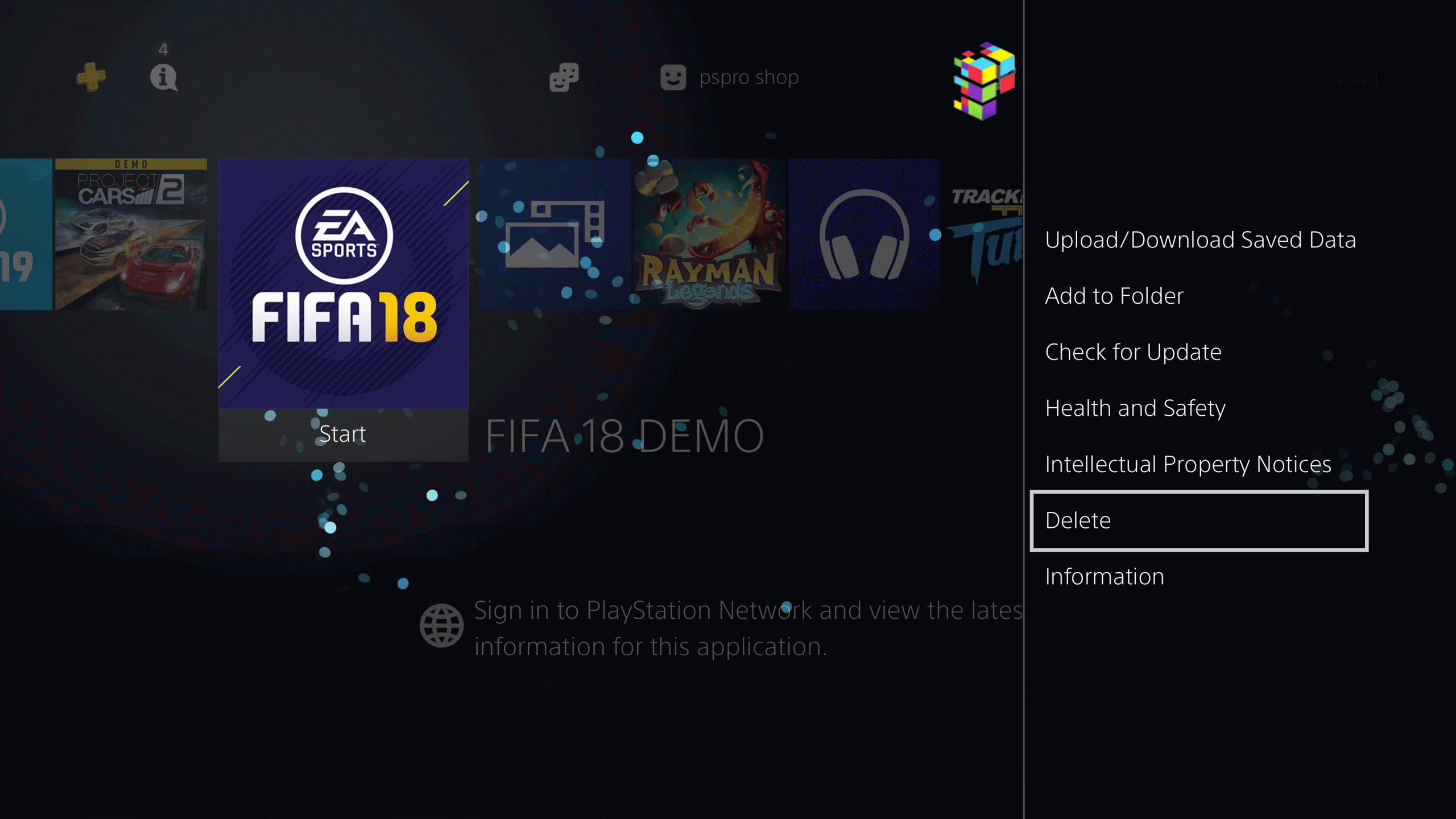 حذف بازی ps4